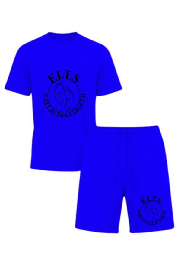 black on blue short