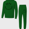black on dark green
