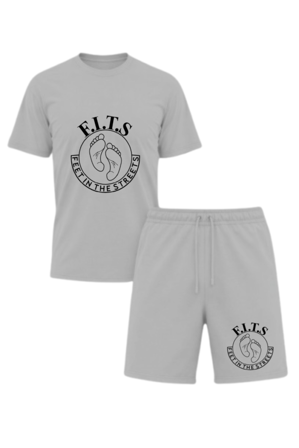 black on grey shorts