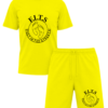 black on yellow shorts