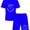 white on blue short