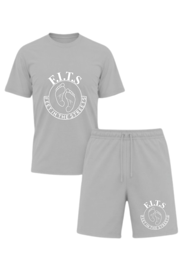 white on grey shorts