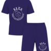 white on navy short