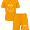 white on orange shorts