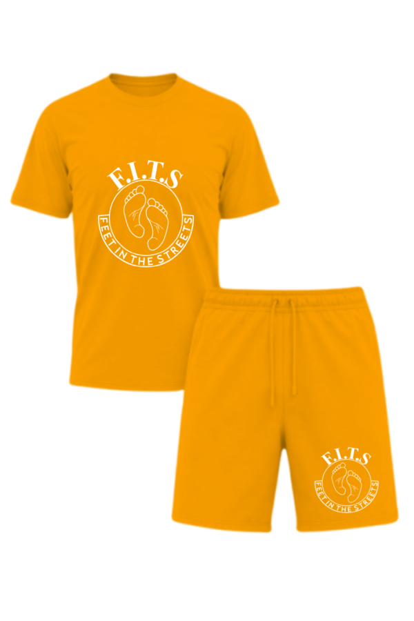 white on orange shorts