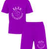 white on purple shorts