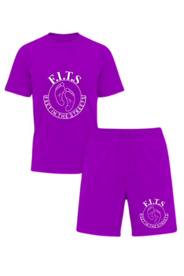 white on purple shorts