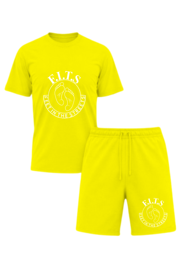 white on yellow shorts